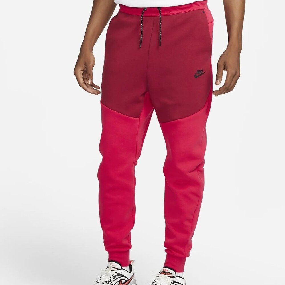 Nike Tech Fleece Jogger Pants Sweatpant Berry Pink Red CU4495-643 Mens NEW
